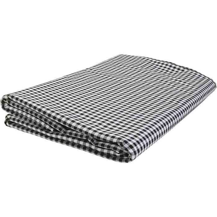 Bomuldsstof, tern 4x4 mm, B: 145 cm, sort, hvid, 5 m/ 1 pk.