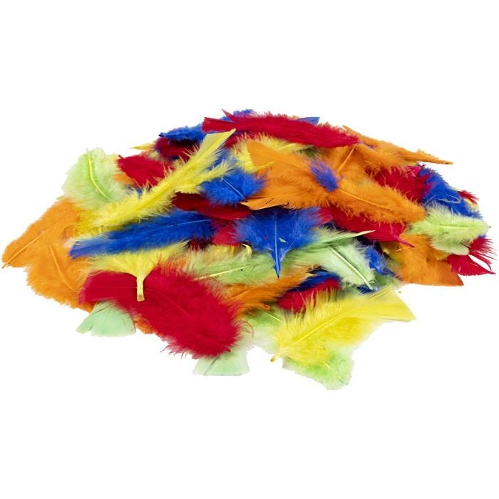 Dun, L: 7-15 cm, ass. farver, 100 g/ 1 ps.