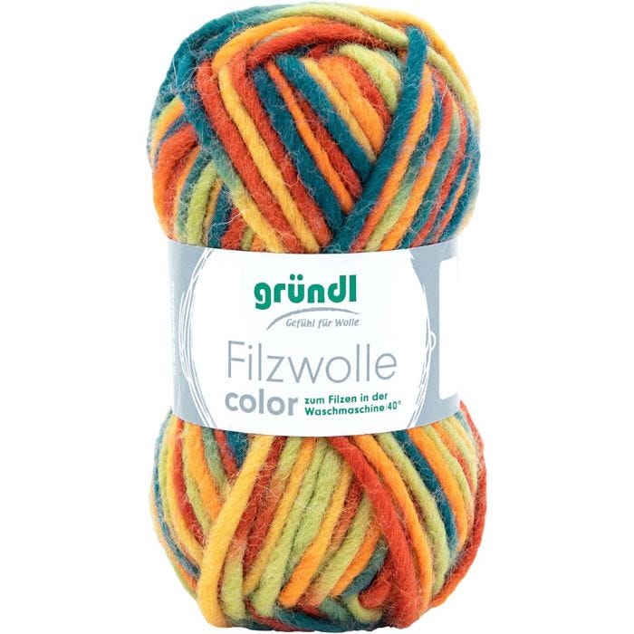 Kraftigt uldgarn, multifarver, 50 g/ 1 ngl.