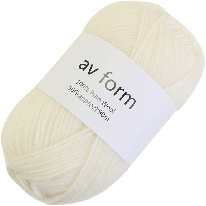 Uldgarn, råhvid, 50 g/ 1 stk.