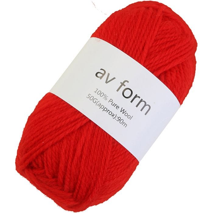 Uldgarn, rød, 50 g/ 1 stk.