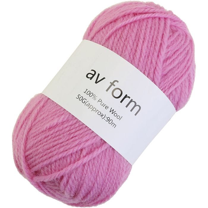 Uldgarn, rosa, 50 g/ 1 stk.