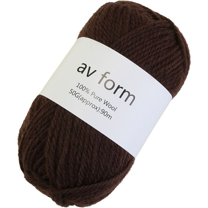 Uldgarn, brun, 50 g/ 1 stk.