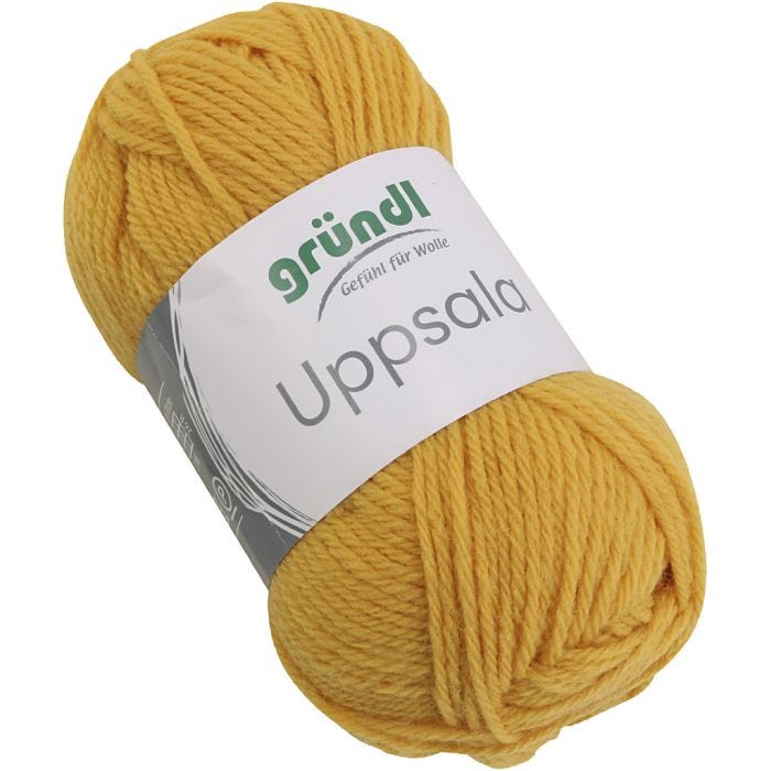Uldgarn, L: 125 M, gul, 50 g/ 1 stk.