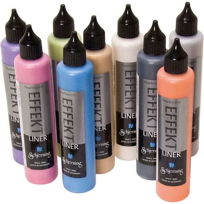 Effektliner, perlemorsfarver, 10x100 ml/ 1 pk.