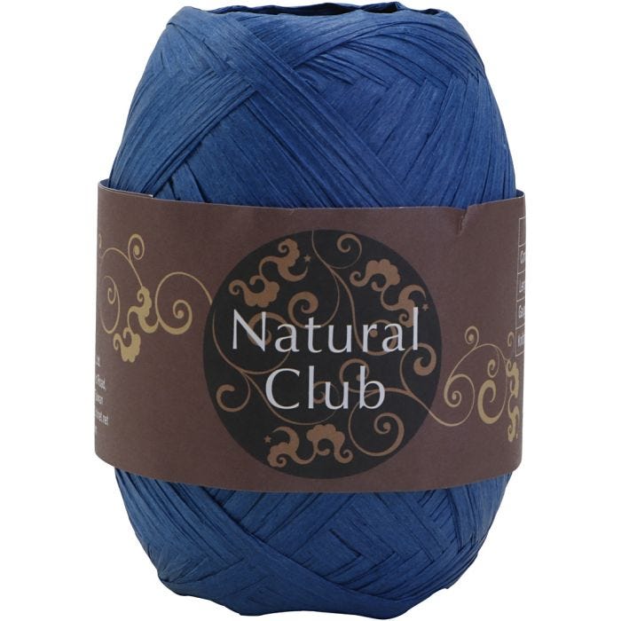 Raffia papirgarn, blå, 75 m/ 1 stk.