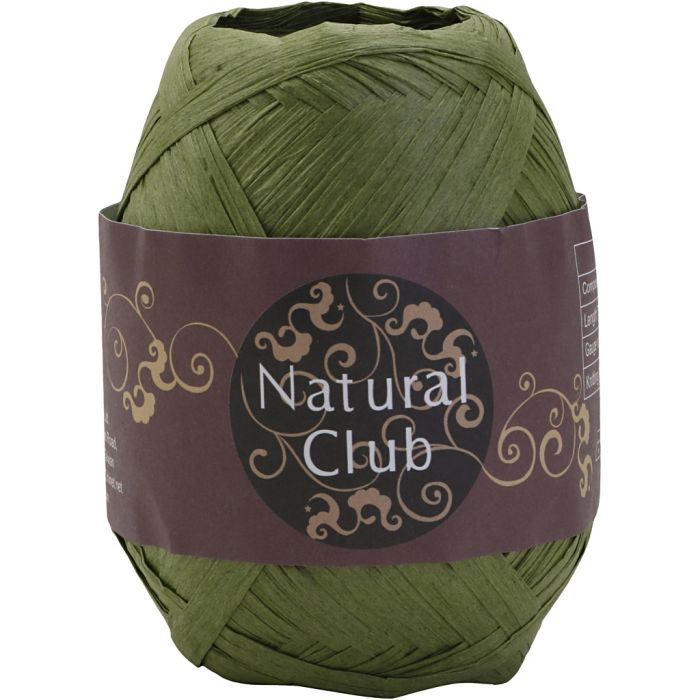 Raffia papirgarn, grøn, 75 m/ 1 stk.
