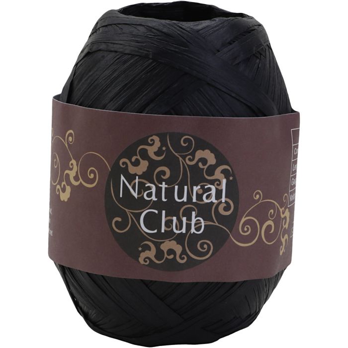 Raffia papirgarn, sort, 75 m/ 1 stk.