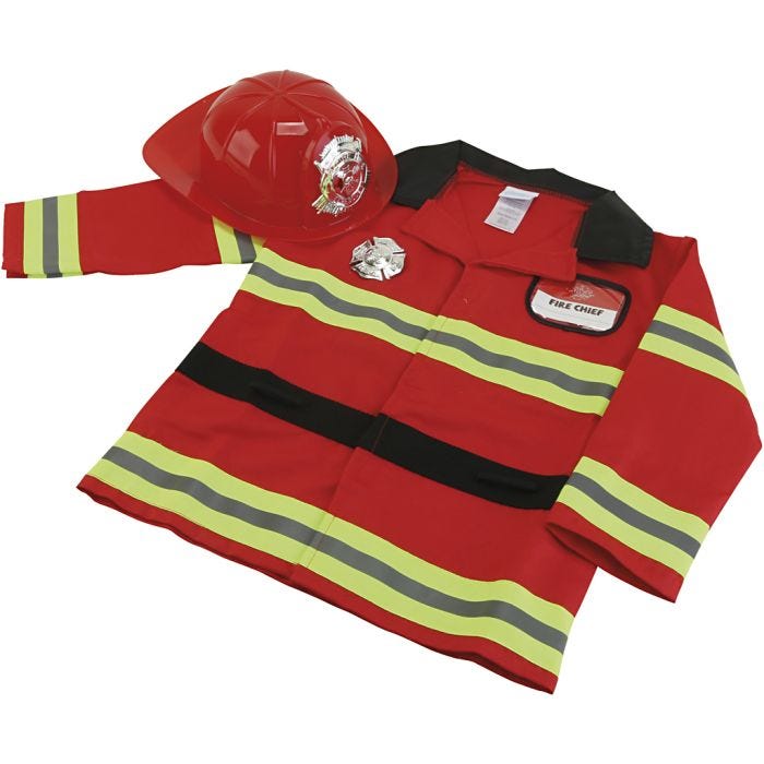 Brandmands-udklædning, 5-6 år, 1 stk.