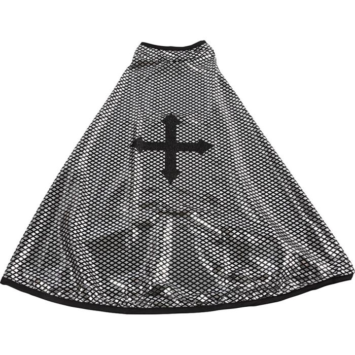 Kappe, Ridder, L: 49 cm, str. 5-6 år, sort, sølv, 1 stk.