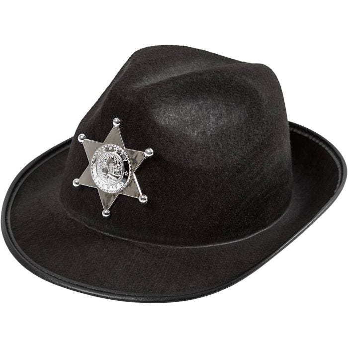 Cowboyhat, str. 55,5 cm, sort, 1 stk.