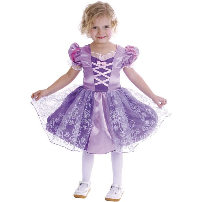 Prinsessekjole, 2-4 år, lilla, 1 stk.