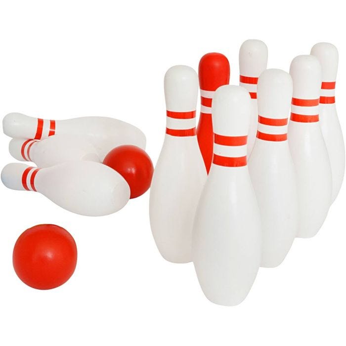 Bowling, H: 18 cm, 12 dele/ 1 pk.