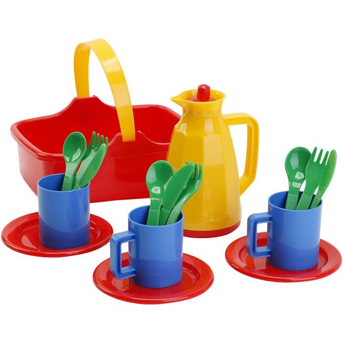 dantoy Picnicsæt i kurv, L: 23 cm, 17 stk./ 1 pk.