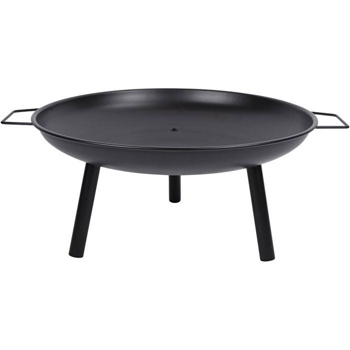 Bålfad, H: 35 cm, B: 60 cm, diam. 60 cm, sort, 1 stk.