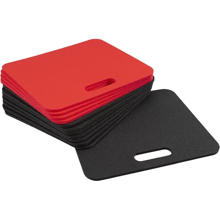 Siddeplader, str. 31x37 cm, tykkelse 10 mm, Farve kan variere, 12 stk./ 1 pk.