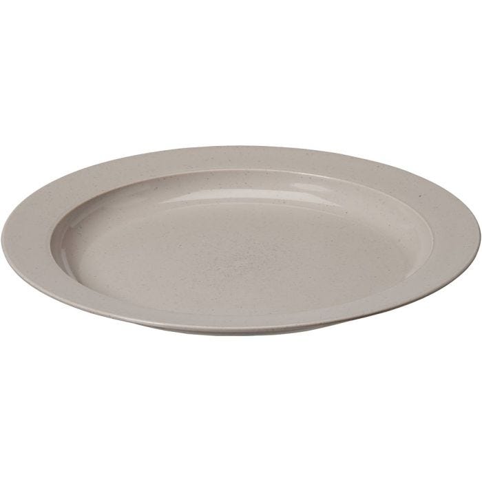 Plasttallerken, flad, diam. 25 cm, Farve kan variere, 1 stk.