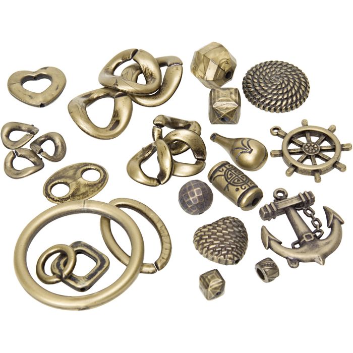 Smykkesæt, antik guld, 2000 g/ 1 ps.