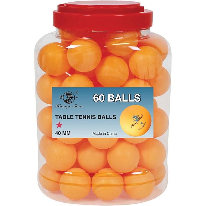 Bordtennisbolde, diam. 40 mm, orange, 60 stk./ 1 pk.