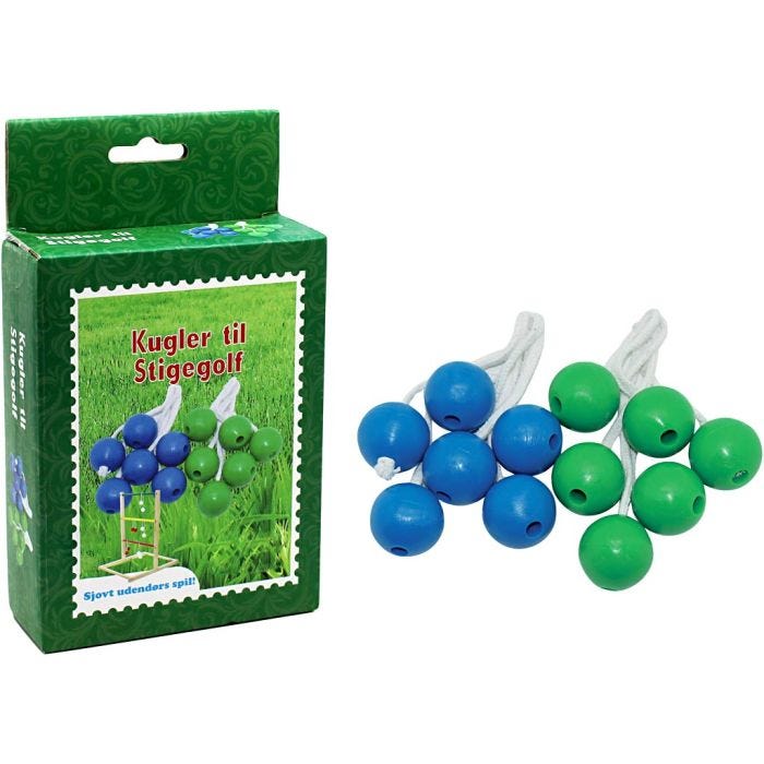 Kugler til stigegolf, diam. 4 cm, 6 sæt, 6 par/ 1 pk.