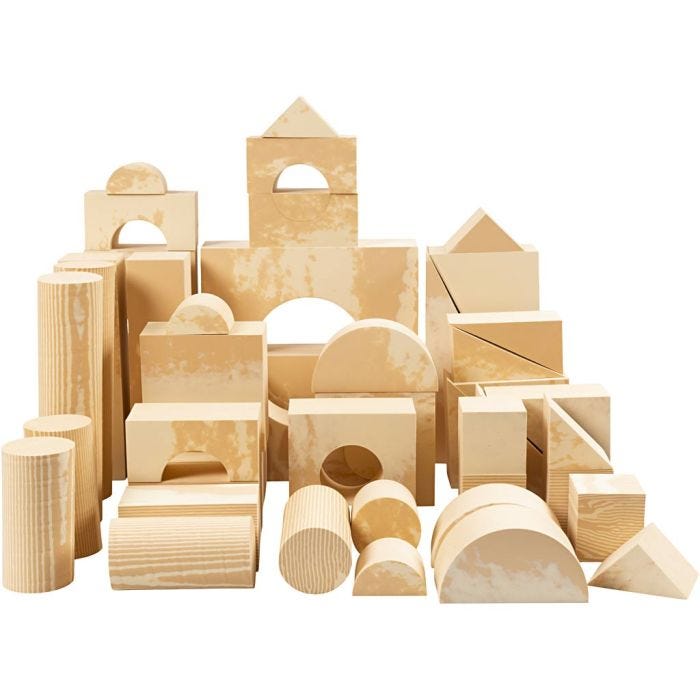 Store Wood-look klodser, str. 7x7-15x30 cm, 48 dele/ 1 pk.