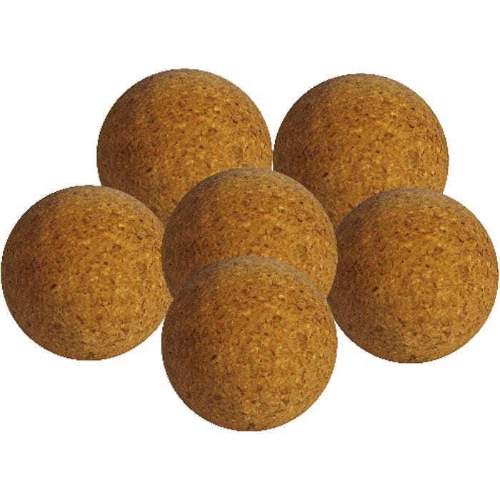 Bordfodbold af kork, diam. 3 cm, str. 32 mm, 10 stk./ 1 ps.