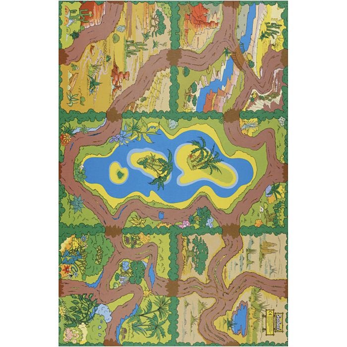 Legetæppe, vilde dyr, 150x100 cm, 1 stk.