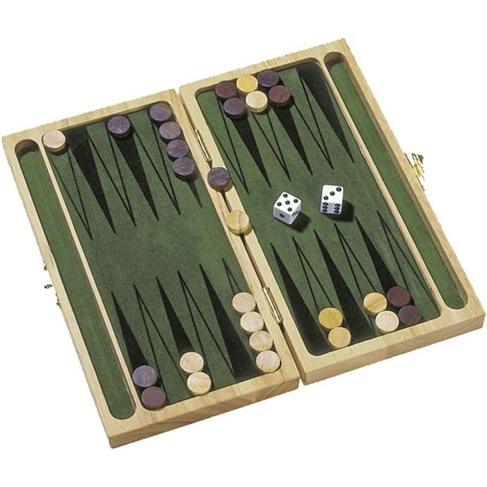 Backgammon, DK, 25x24x4 cm, sort, 1 stk.