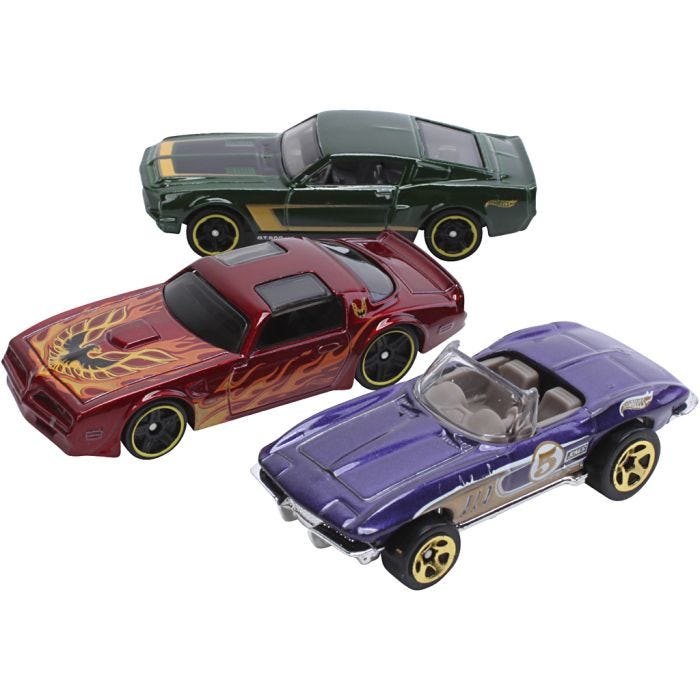 Hot Wheels Biler, L: 7 cm, 3 stk./ 1 pk.