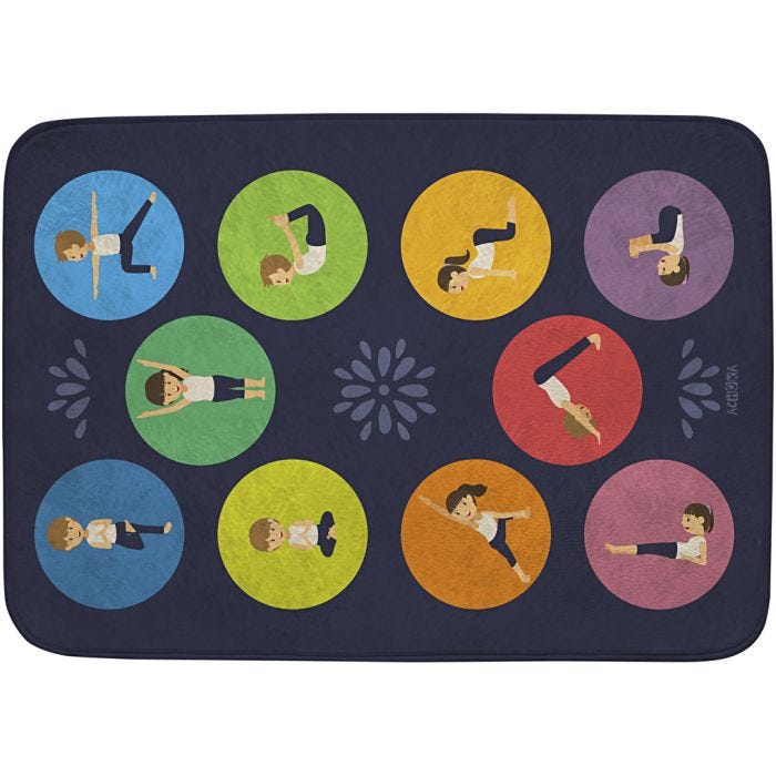 Yogamåtte til børn, 2 mm, 150x100 cm, 1 stk.