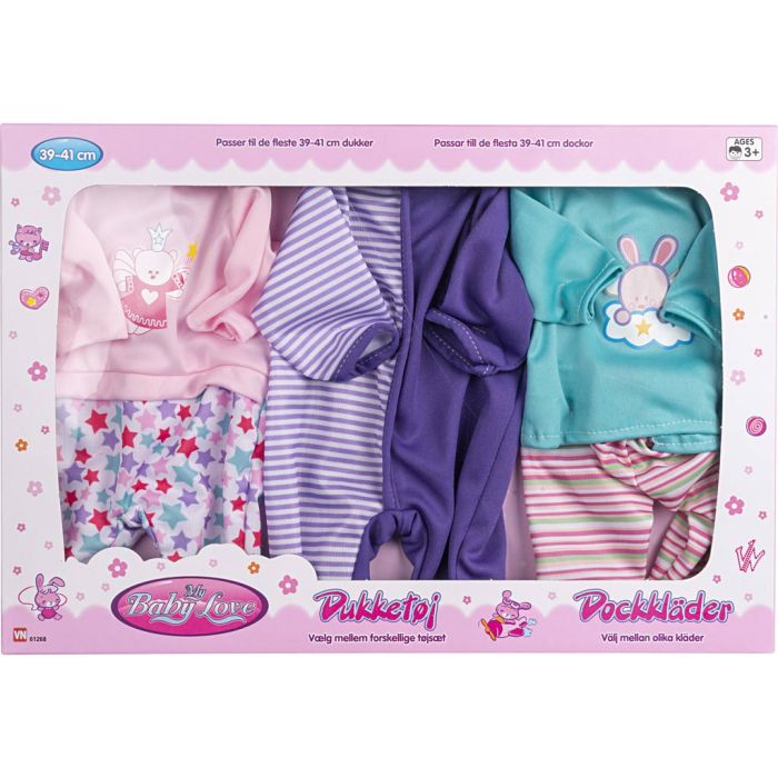 My Baby Love Dukketøj, L: 39-41 cm, Indhold kan variere, 3 sæt/ 1 pk.