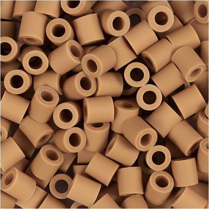 NABBI BioBeads Rørperler, str. 5x5 mm, hulstr. 2,5 mm, medium, caramel, 1000 stk./ 1 pk.