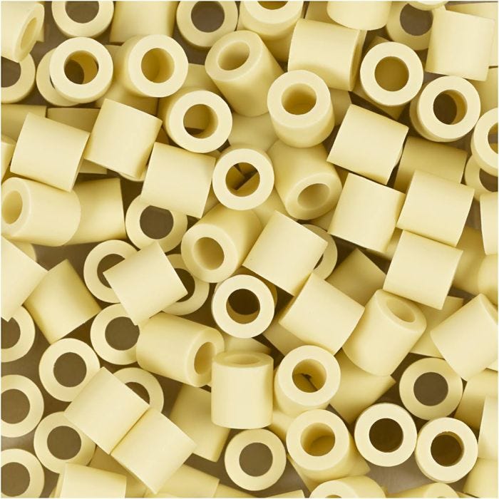 NABBI BioBeads Rørperler, str. 5x5 mm, hulstr. 2.5 mm, medium, lys gul, 1000 stk./ 1 pk.