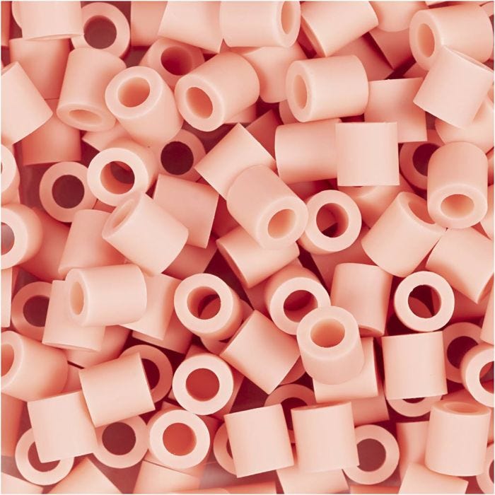 NABBI BioBeads Rørperler, str. 5x5 mm, hulstr. 2,5 mm, medium, salmon (051), 1000 stk./ 1 pk.
