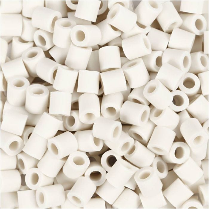 NABBI BioBeads Rørperler, str. 5x5 mm, hulstr. 2.5 mm, medium, hvid, 1000 stk./ 1 pk.