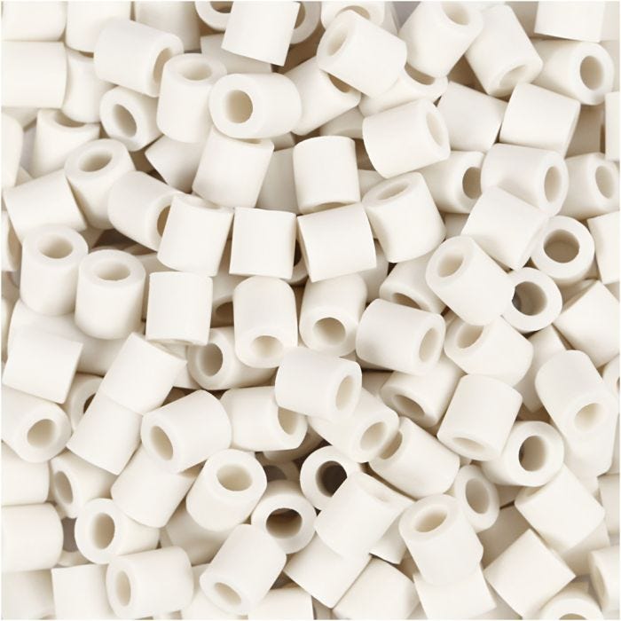 NABBI BioBeads Rørperler, str. 5x5 mm, hulstr. 2.5 mm, medium, hvid, 3000 stk./ 1 pk.