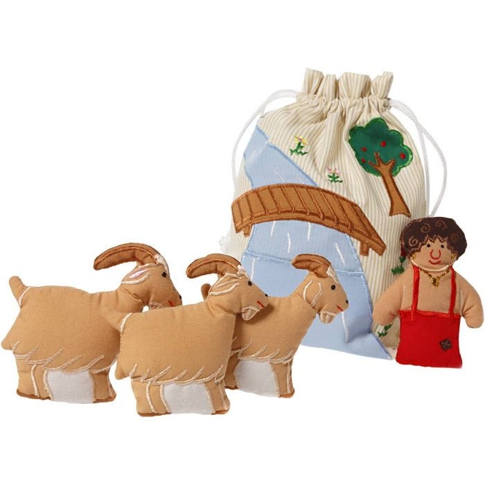 Historiepose, De tre bukke bruse, H: 10 cm, 1 pk.