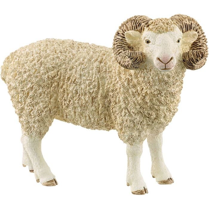 Schleich Bondegårdsdyr, Vædder, 7,1x9x4,5 cm, 1 stk.