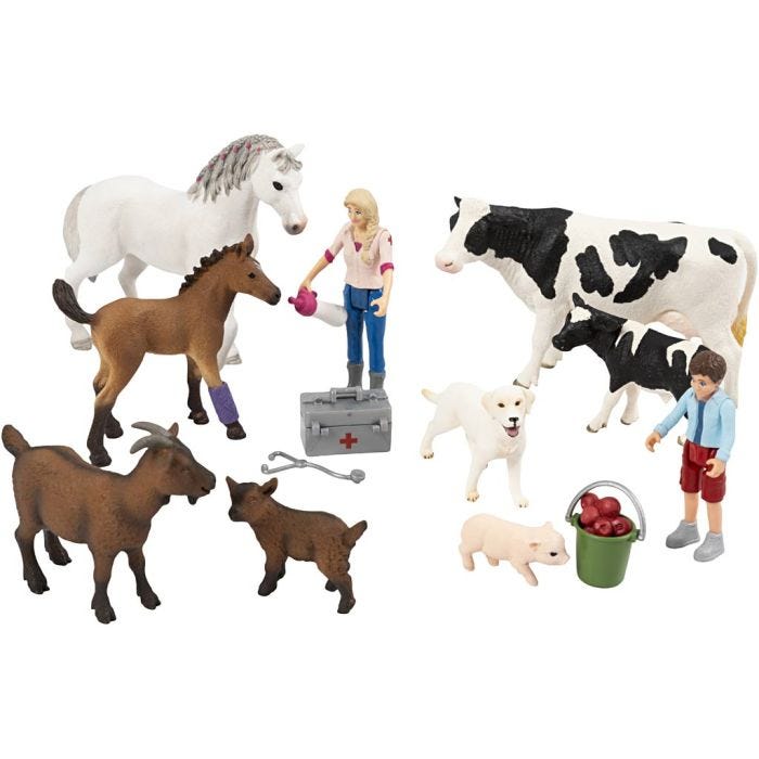 Schleich Bondegårdsdyr, 10 dele/ 1 sæt