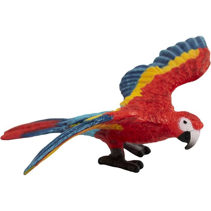 Schleich Vilde Dyr, Macaw papegøje, 5,3x8,3x8,4 cm, 1 stk.