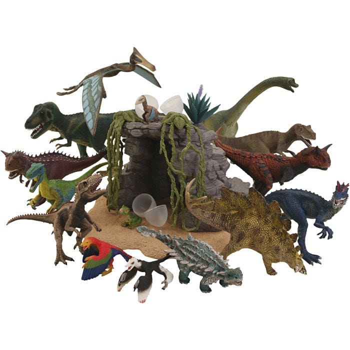 Schleich Dinosaurusverden, str. 3,5-30 cm, 17 stk./ 1 sæt