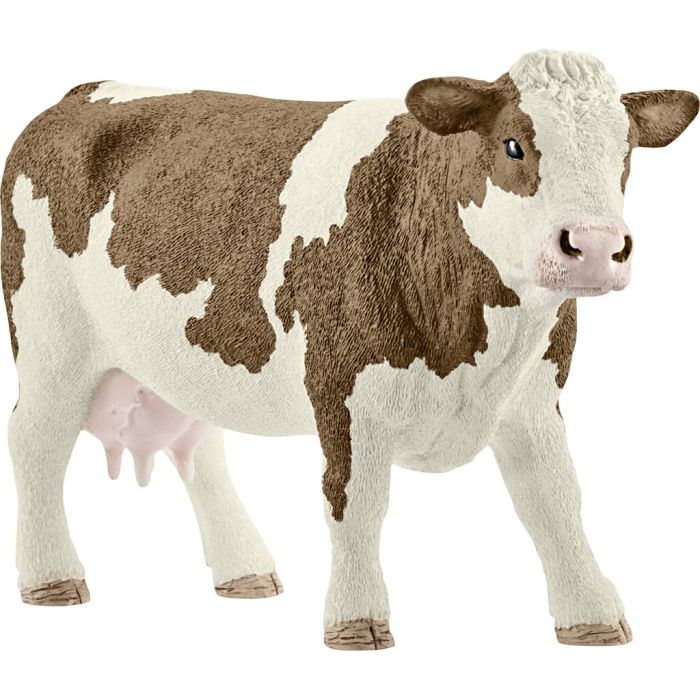Schleich Bondegårdsdyr, Simmental-ko, str. 13x4x7,7 cm, 1 stk.