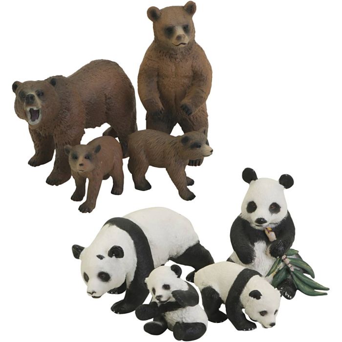 Vilde Dyr, Bjørne, str. 4,5-10 cm, 8 stk./ 1 pk.