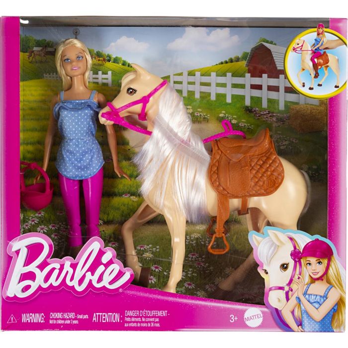 Barbie Hest m. Rytter, 2 stk./ 1 sæt