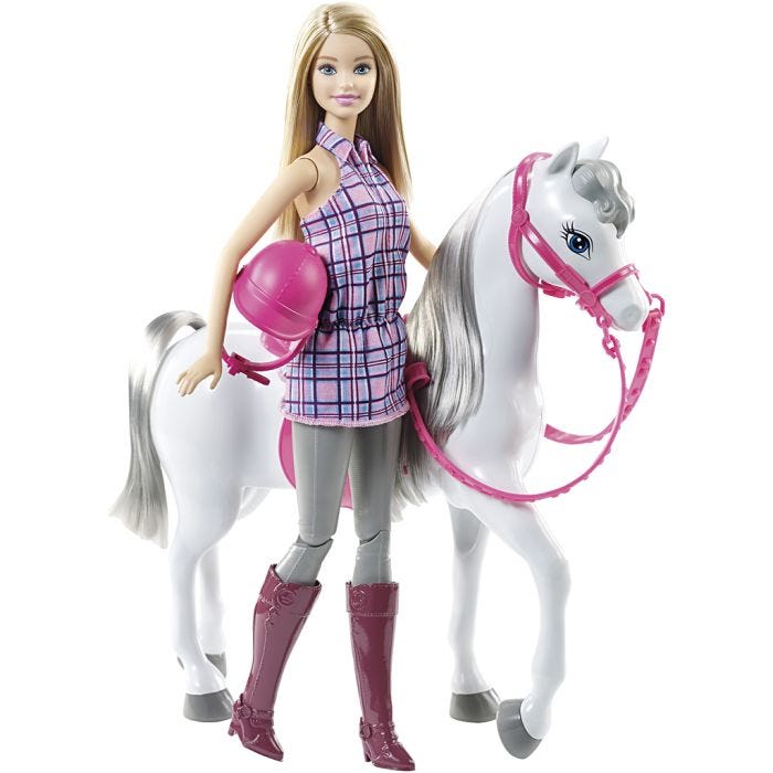 Barbie Hest m. Rytter, 2 stk./ 1 sæt