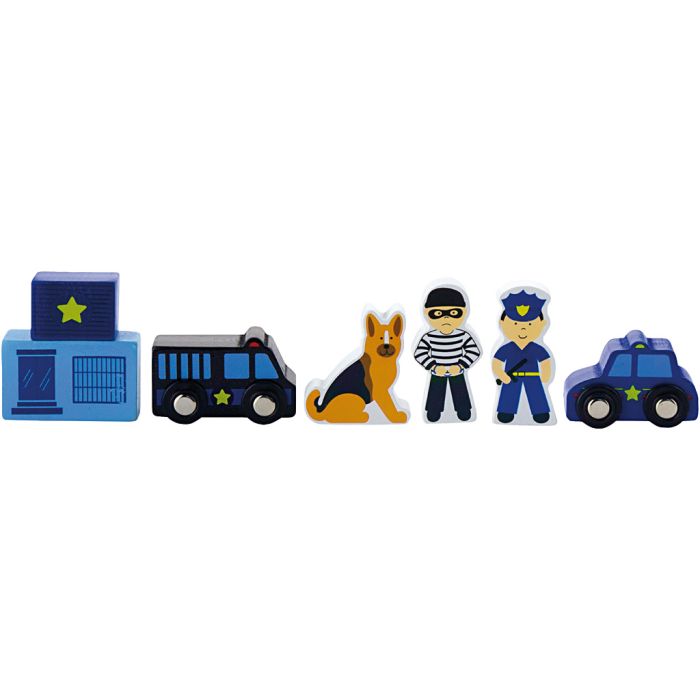 VIGA Togbanetilbehør, Politi, 6 dele/ 1 sæt