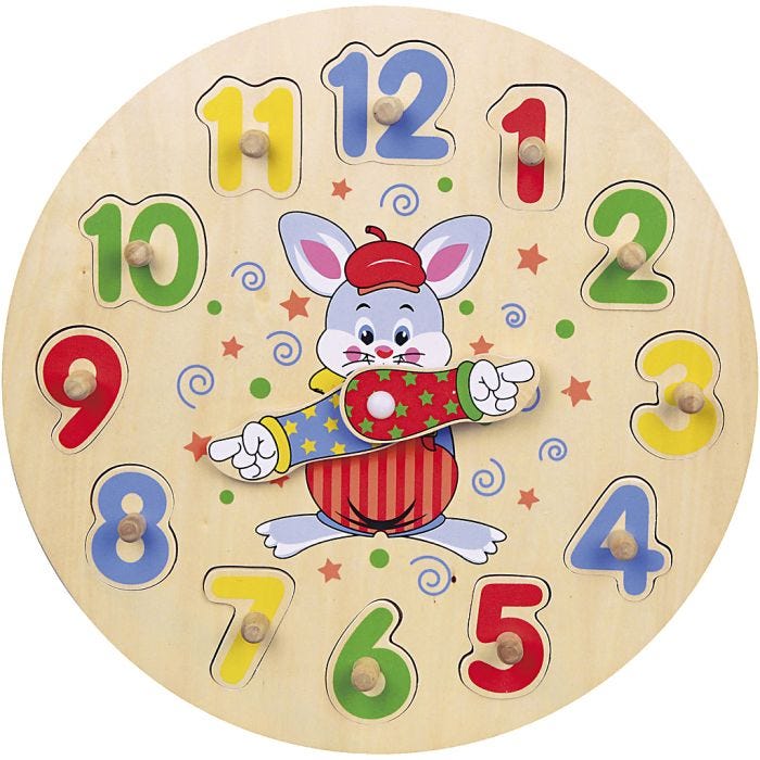 VIGA Puslespil, ur, diam. 30 cm, 12 brikker, 1 stk.