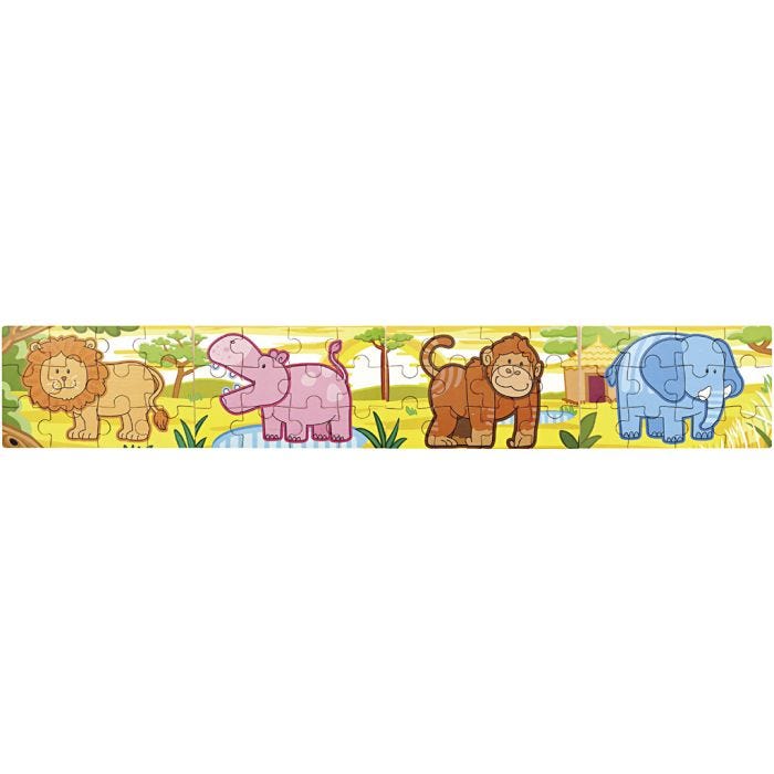 VIGA 4-i-1 Puslespil, jungledyr, str. 4x(11,5x17,5) cm, 48 brikker, 1 stk.