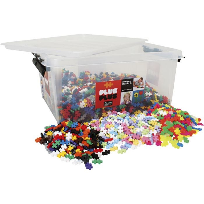 Plus Plus Basic, 1,2x2 cm, neonfarver, pastelfarver, standardfarver, 6000stk./ 1 pk.