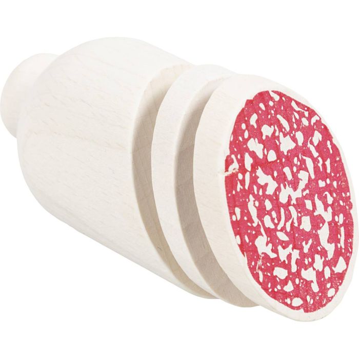 Madvarer i træ, Salami i skiver, L: 8 cm, diam. 4 cm, 1 pk.